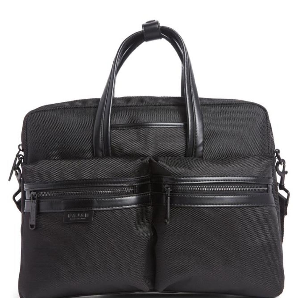 Pajar Black Unisex Ballistic Heavy Duty Nylon Laptop Messenger Bag